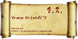 Vrana Kristóf névjegykártya