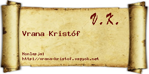 Vrana Kristóf névjegykártya